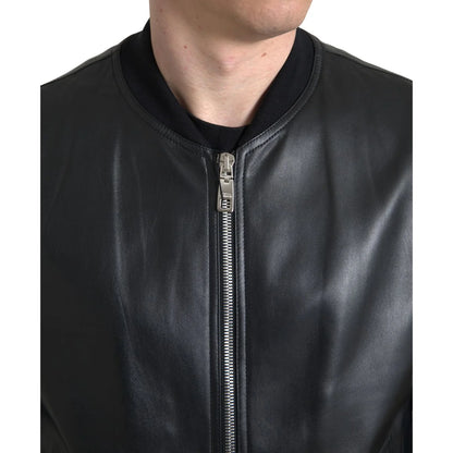 Stunning Dolce Gabbana Leather Bomber Lambskin Jacket &