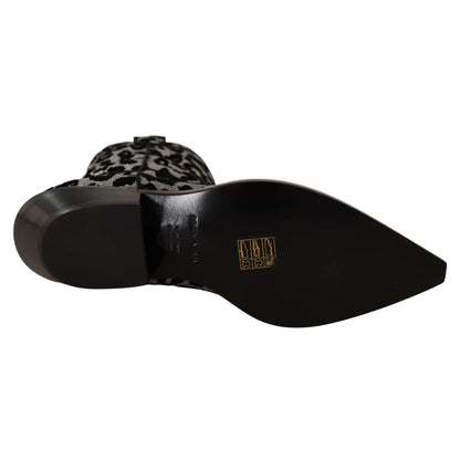 Stunning Dolce Gabbana Leopard Calf Boots Mid Chic Glamour &