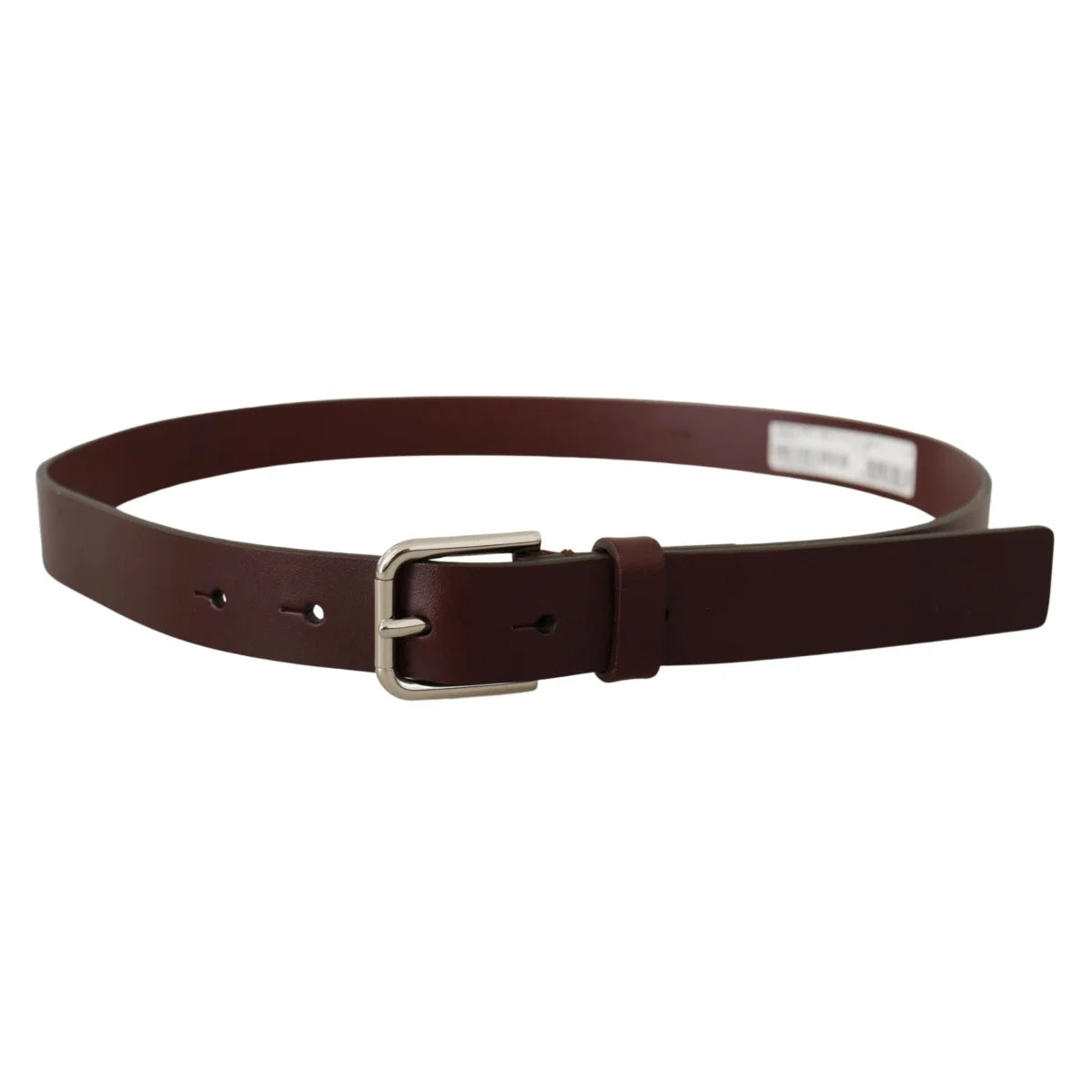 Stunning Dolce Gabbana Maroon Leather Belt Bold Metal Buckle &