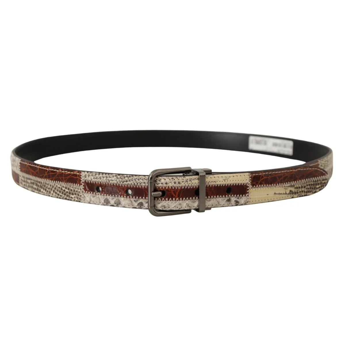 Stunning Dolce & Gabbana Multicolor Patchwork Phyton Snakeskin Belt