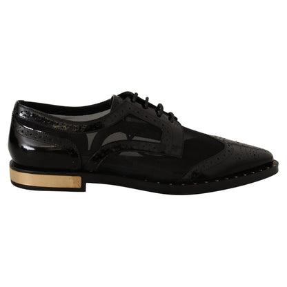Stunning Dolce Gabbana Oxford Flats with Gold Detailing &