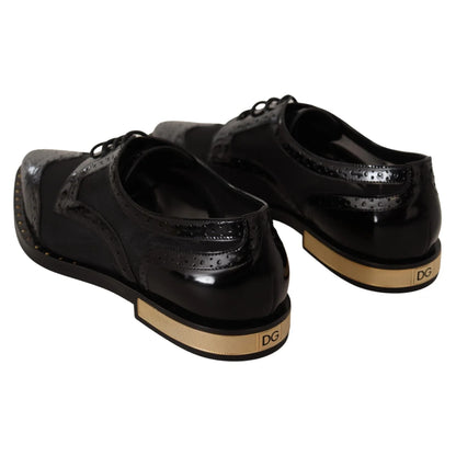 Stunning Dolce Gabbana Oxford Flats with Gold Detailing &