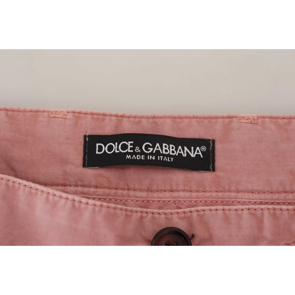 Stunning Dolce Gabbana Pink Chino Shorts With Signature Logo Details &