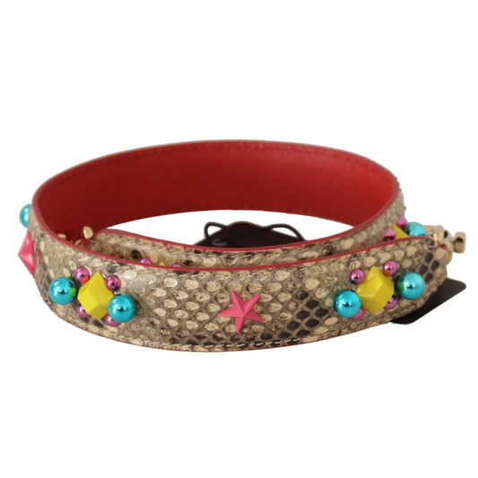 Stunning Dolce Gabbana Python Leather Bag Strap with Gold Metal Detailing &