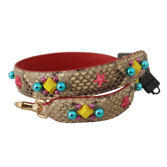 Stunning Dolce Gabbana Python Leather Bag Strap with Gold Metal Detailing &