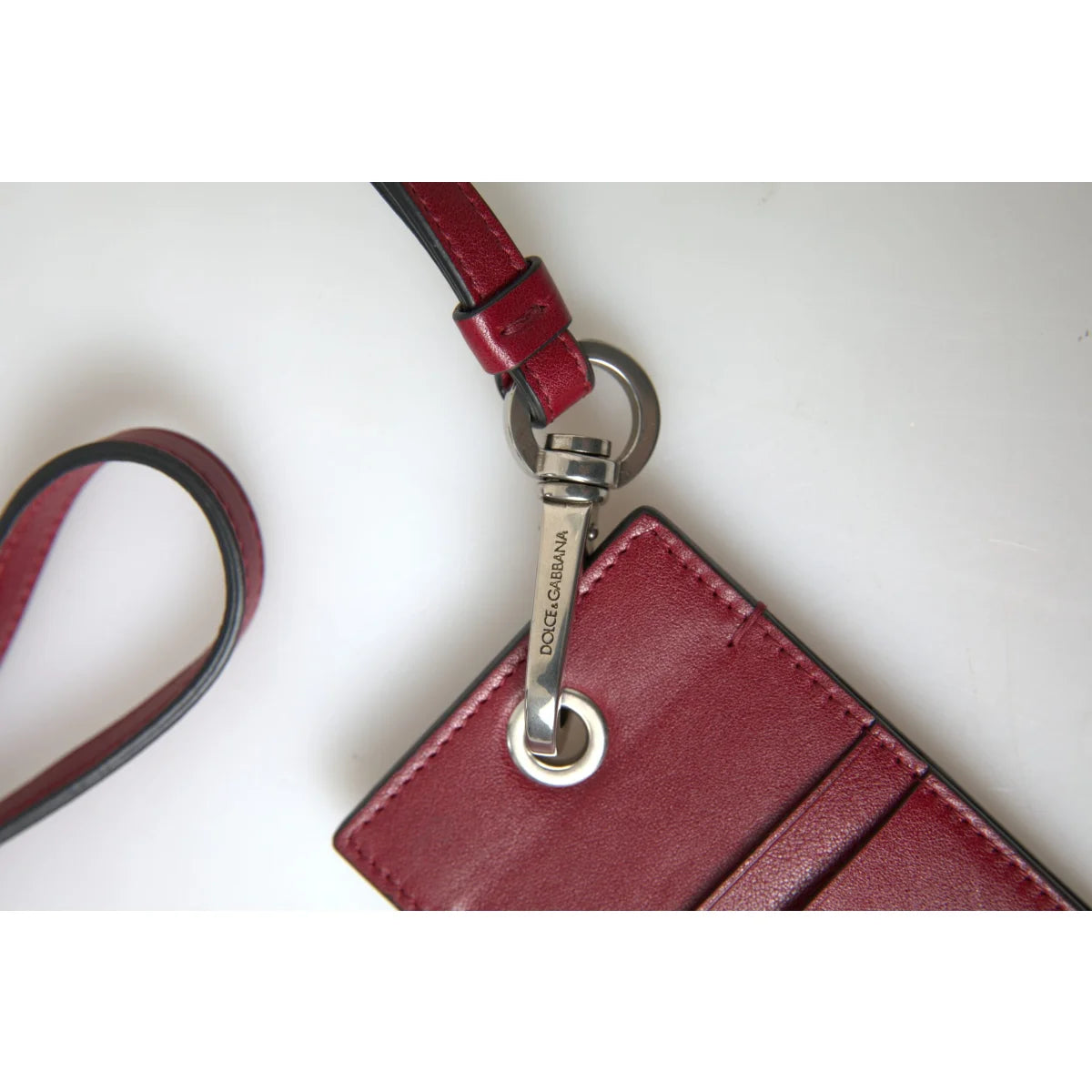 Stunning Dolce Gabbana Red Leather Cardholder With Lanyard &