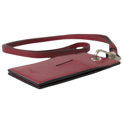 Stunning Dolce Gabbana Red Leather Cardholder With Lanyard &
