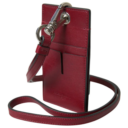 Stunning Dolce Gabbana Red Leather Cardholder With Lanyard &