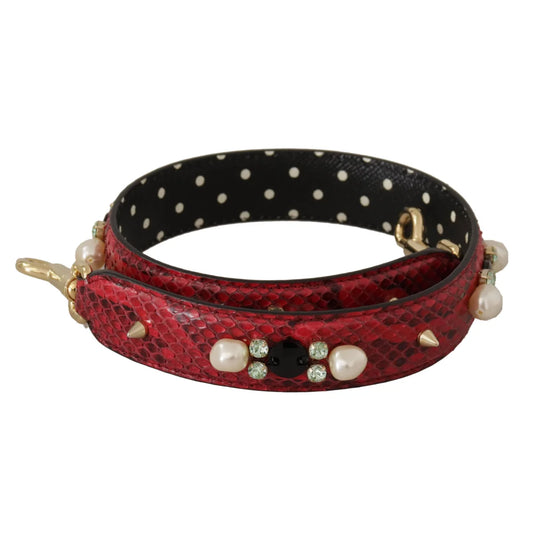 Stunning Dolce Gabbana Red Python Leather Shoulder Strap &