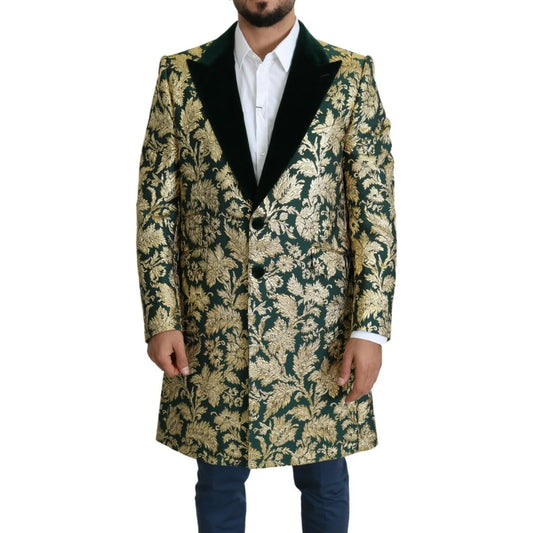 Stunning Dolce Gabbana Sicilia Gold Green Jacquard Jacket &