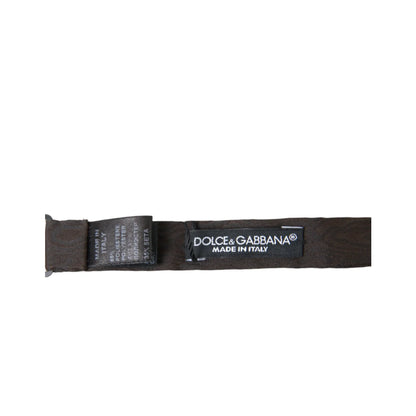 Stunning Dolce Gabbana Silk Adjustable Brown Bow Tie &
