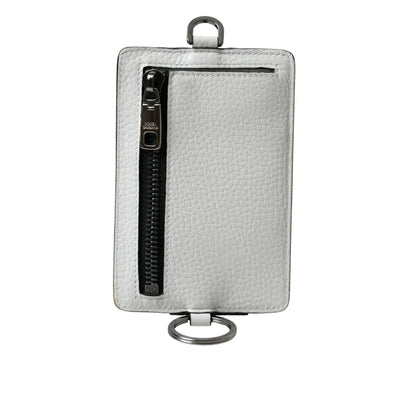 Stunning Dolce Gabbana White Leather Lanyard Card Holder Wallet &