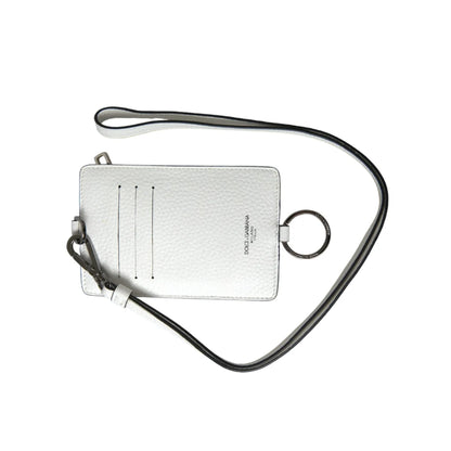Stunning Dolce Gabbana White Leather Lanyard Card Holder Wallet &