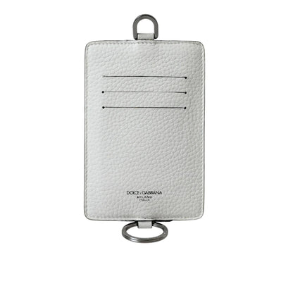 Stunning Dolce Gabbana White Leather Lanyard Card Holder Wallet &
