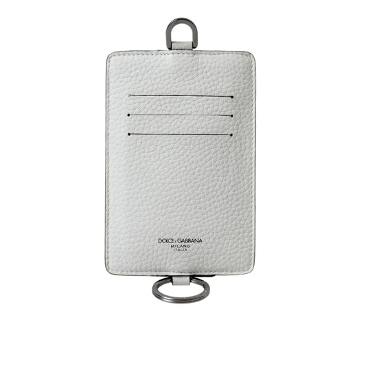 Stunning Dolce Gabbana White Leather Lanyard Card Holder Wallet &