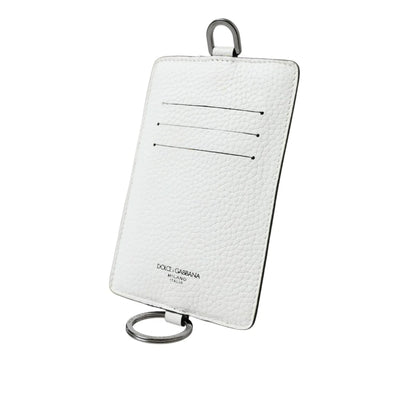 Stunning Dolce Gabbana White Leather Lanyard Card Holder Wallet &