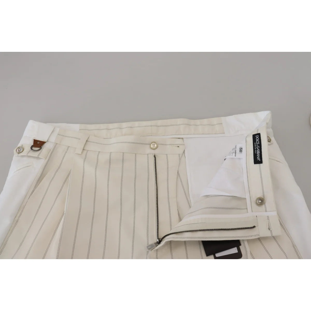 Stunning Dolce Gabbana White Striped Mainline Trousers &