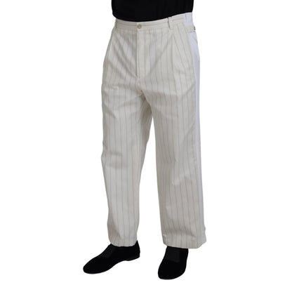 Stunning Dolce Gabbana White Striped Mainline Trousers &