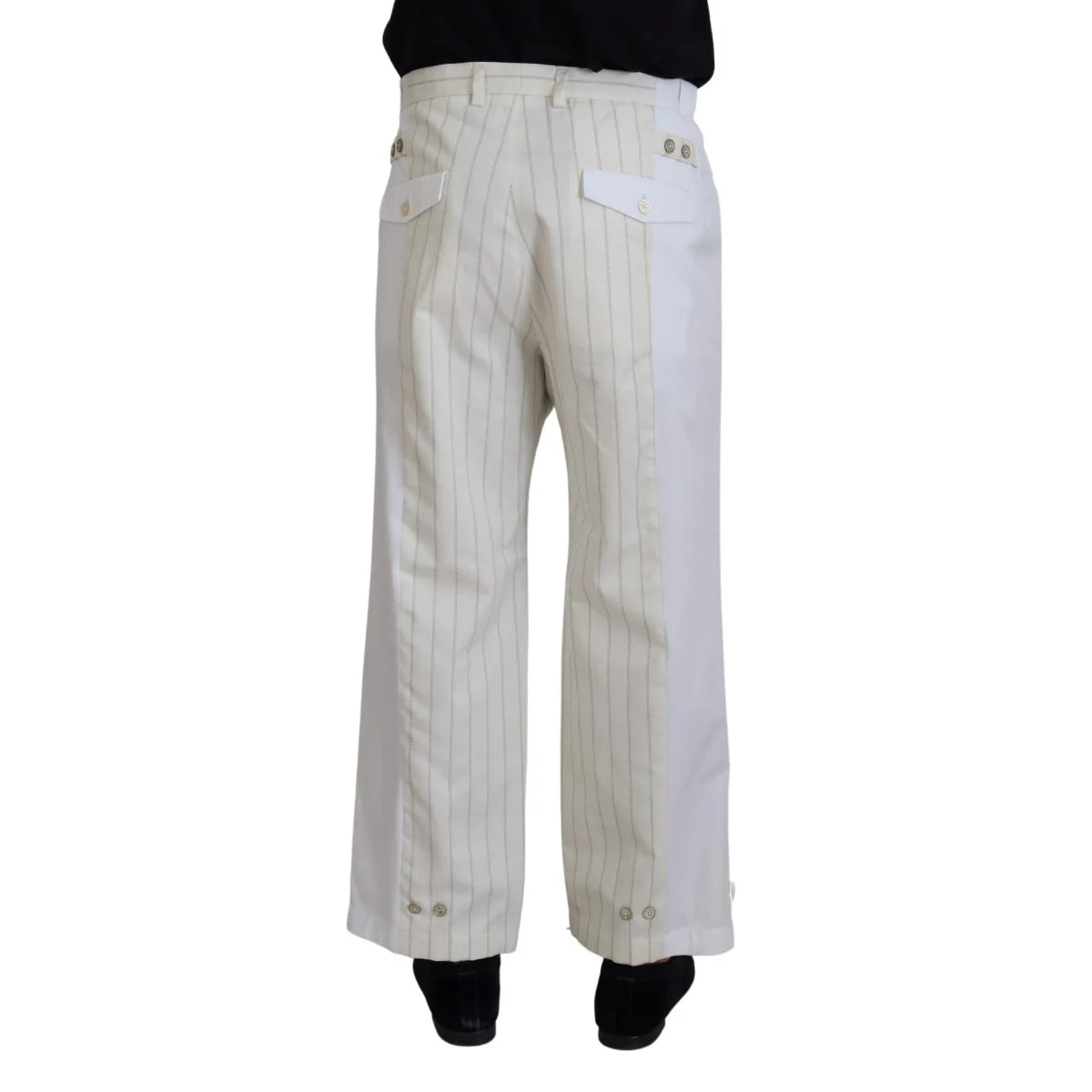 Stunning Dolce Gabbana White Striped Mainline Trousers &
