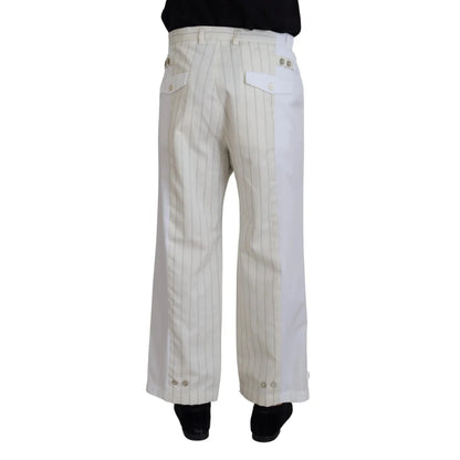 Stunning Dolce Gabbana White Striped Mainline Trousers &