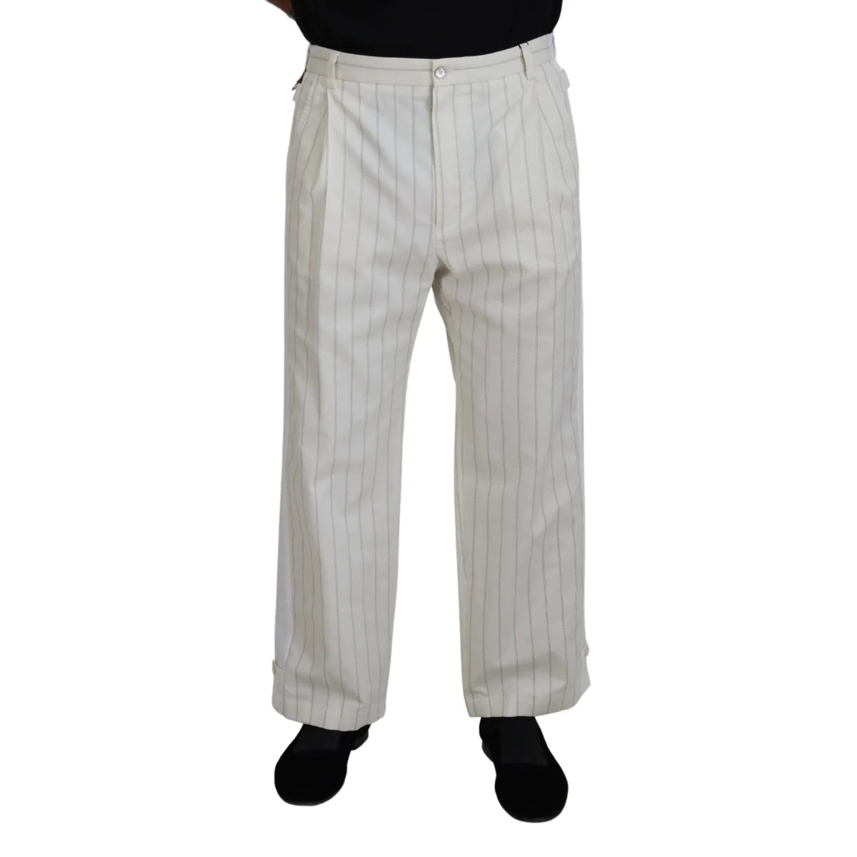 Stunning Dolce Gabbana White Striped Mainline Trousers &