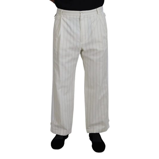 Stunning Dolce Gabbana White Striped Mainline Trousers &