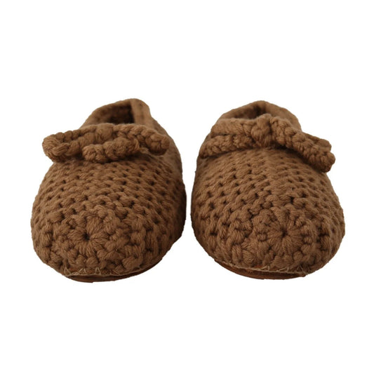 Stunning Dolce Gabbana Wool Knit Ballerina Flats With Logo Details &