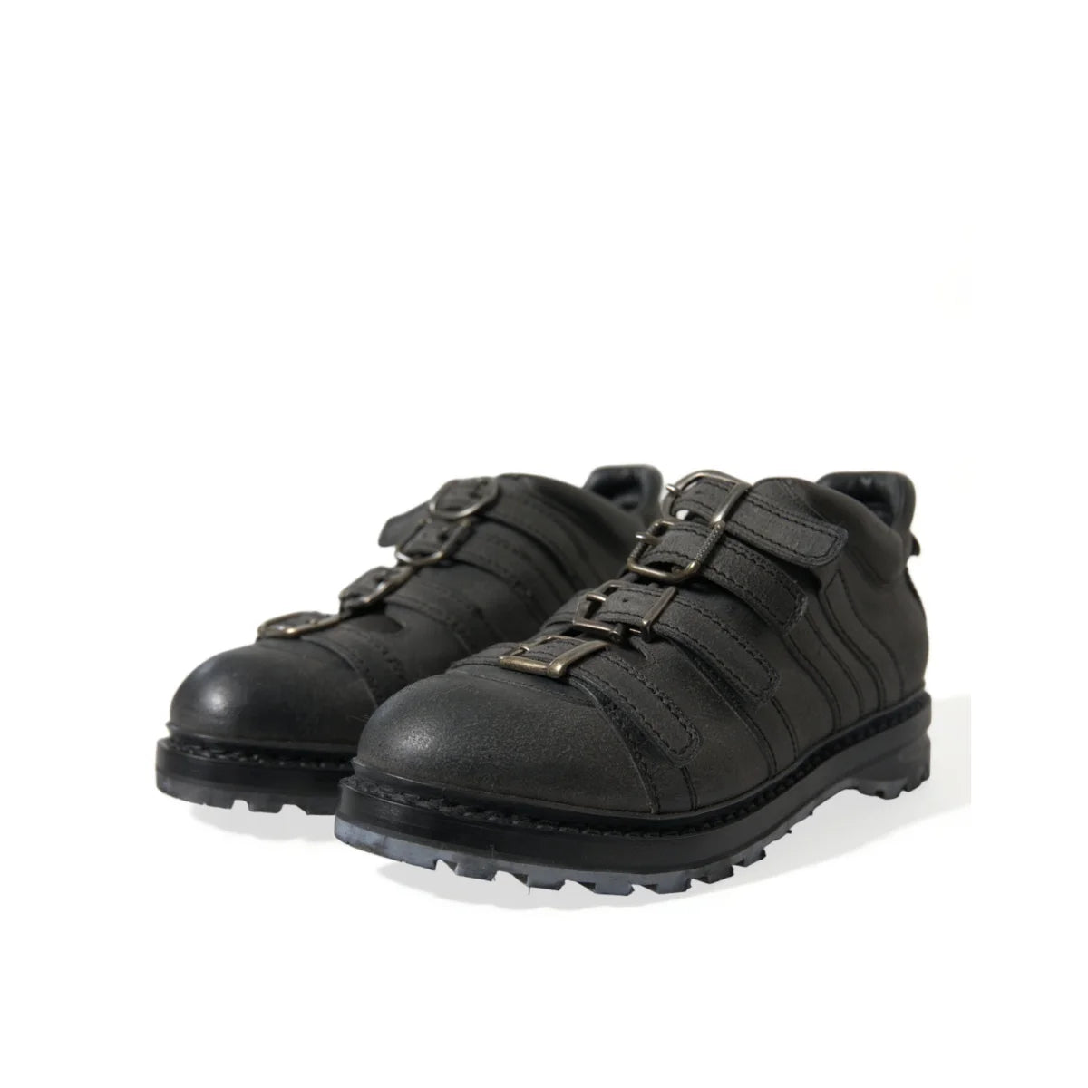 Stunning Gabbana Black Leather Ankle Strap Boots Dolce &