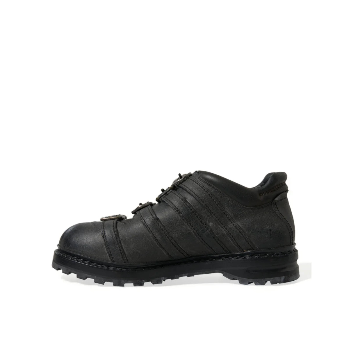 Stunning Gabbana Black Leather Ankle Strap Boots Dolce &