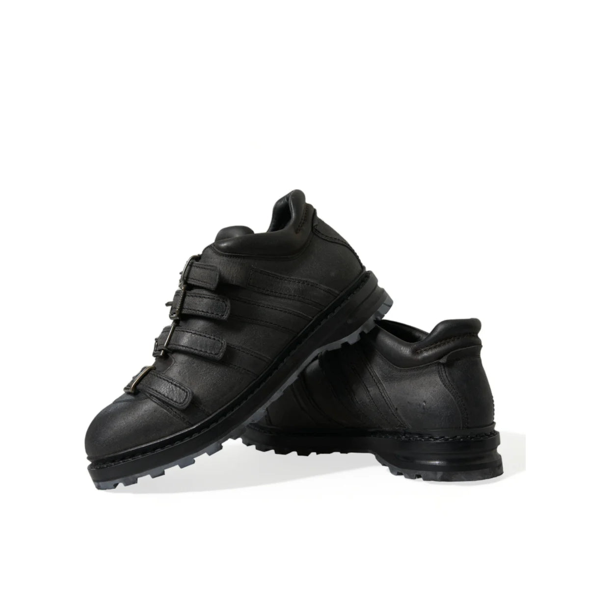 Stunning Gabbana Black Leather Ankle Strap Boots Dolce &