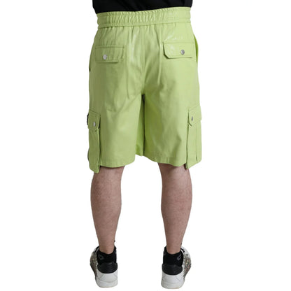 Stunning Gabbana Light Green Drawstring Closure Bermuda Cargo Shorts Dolce &