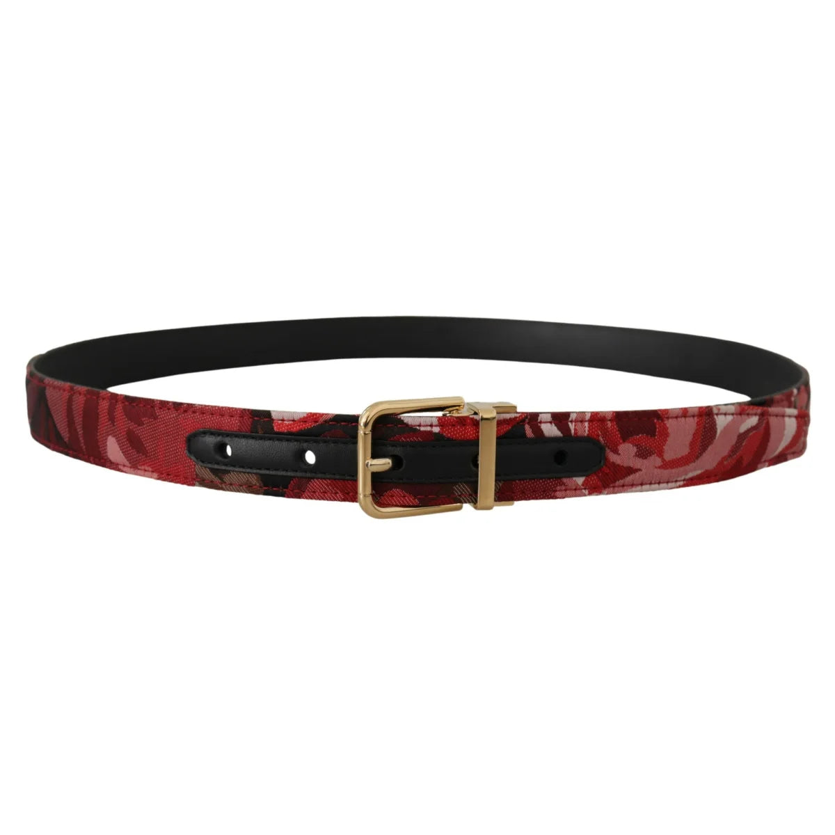 Stunning Gabbana Red Dress Belt Multicolor Leather Gold Tone Buckle Dolce &