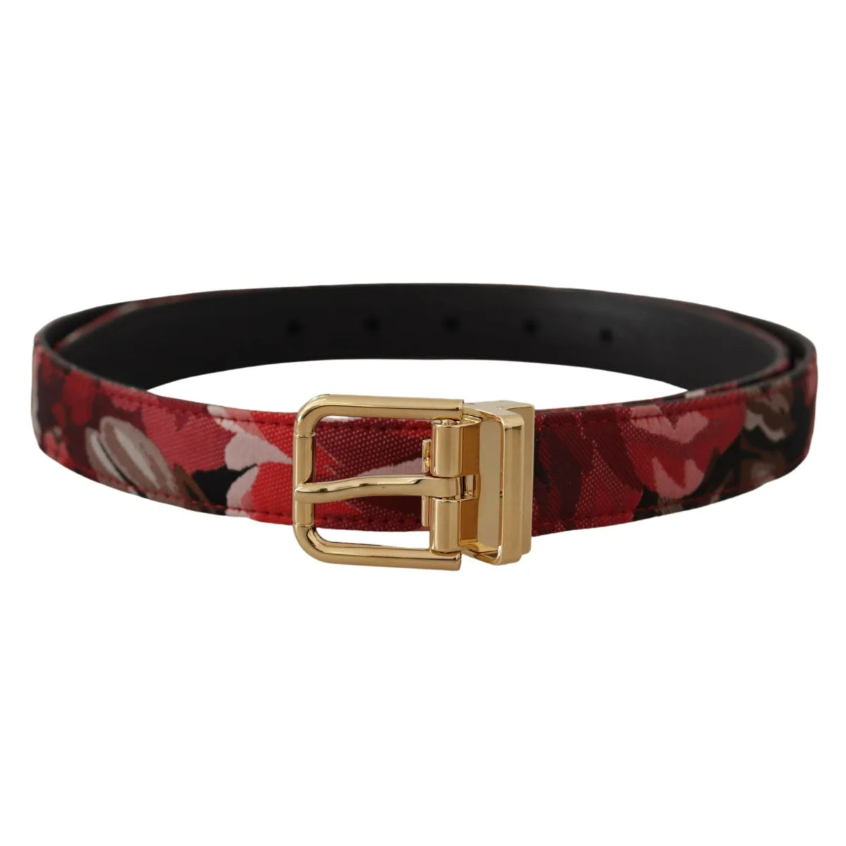 Stunning Gabbana Red Dress Belt Multicolor Leather Gold Tone Buckle Dolce &