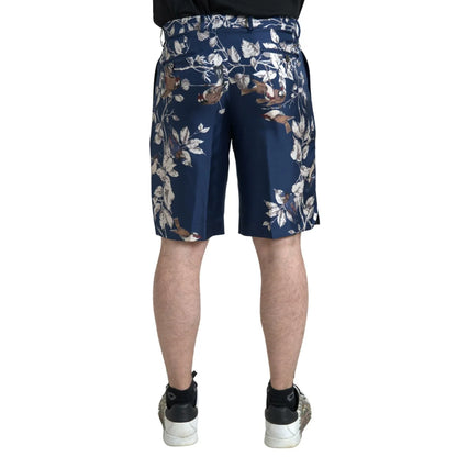 Stunning Gabbana Silk Bermuda Shorts in Floral Print with Button Closure Dolce &