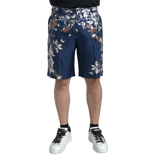 Stunning Gabbana Silk Bermuda Shorts in Floral Print with Button Closure Dolce &