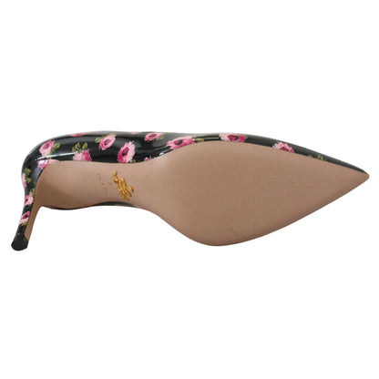 Stunning Prada Pink Floral Heels in Vibrant Print
