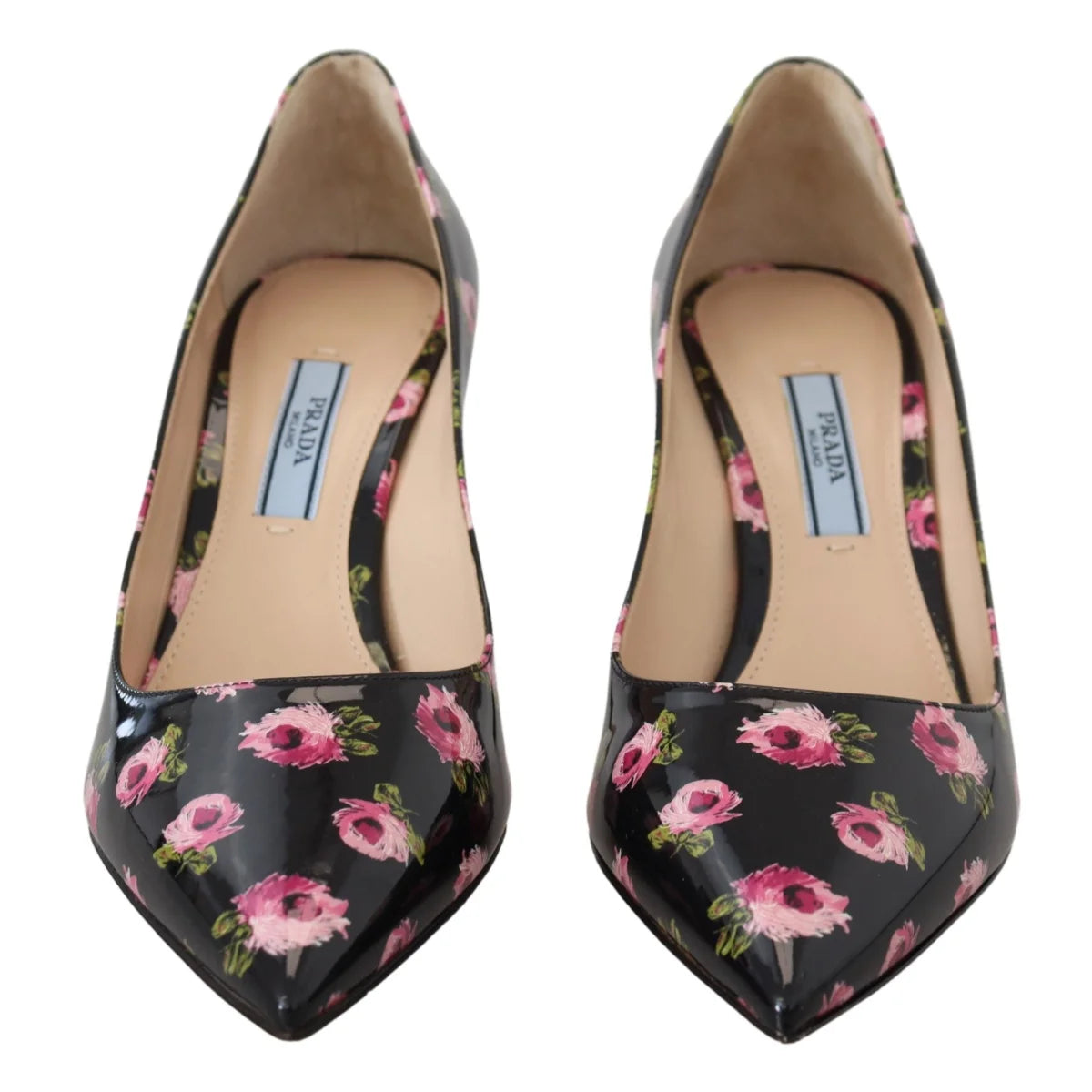 Stunning Prada Pink Floral Heels in Vibrant Print