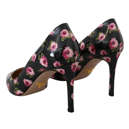 Stunning Prada Pink Floral Heels in Vibrant Print