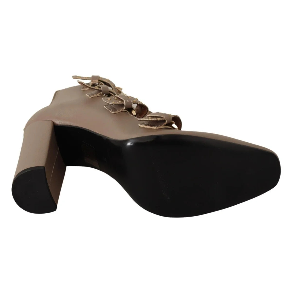 Stunning MY TWIN Twin Leather Pumps with Multi Buckle Heels