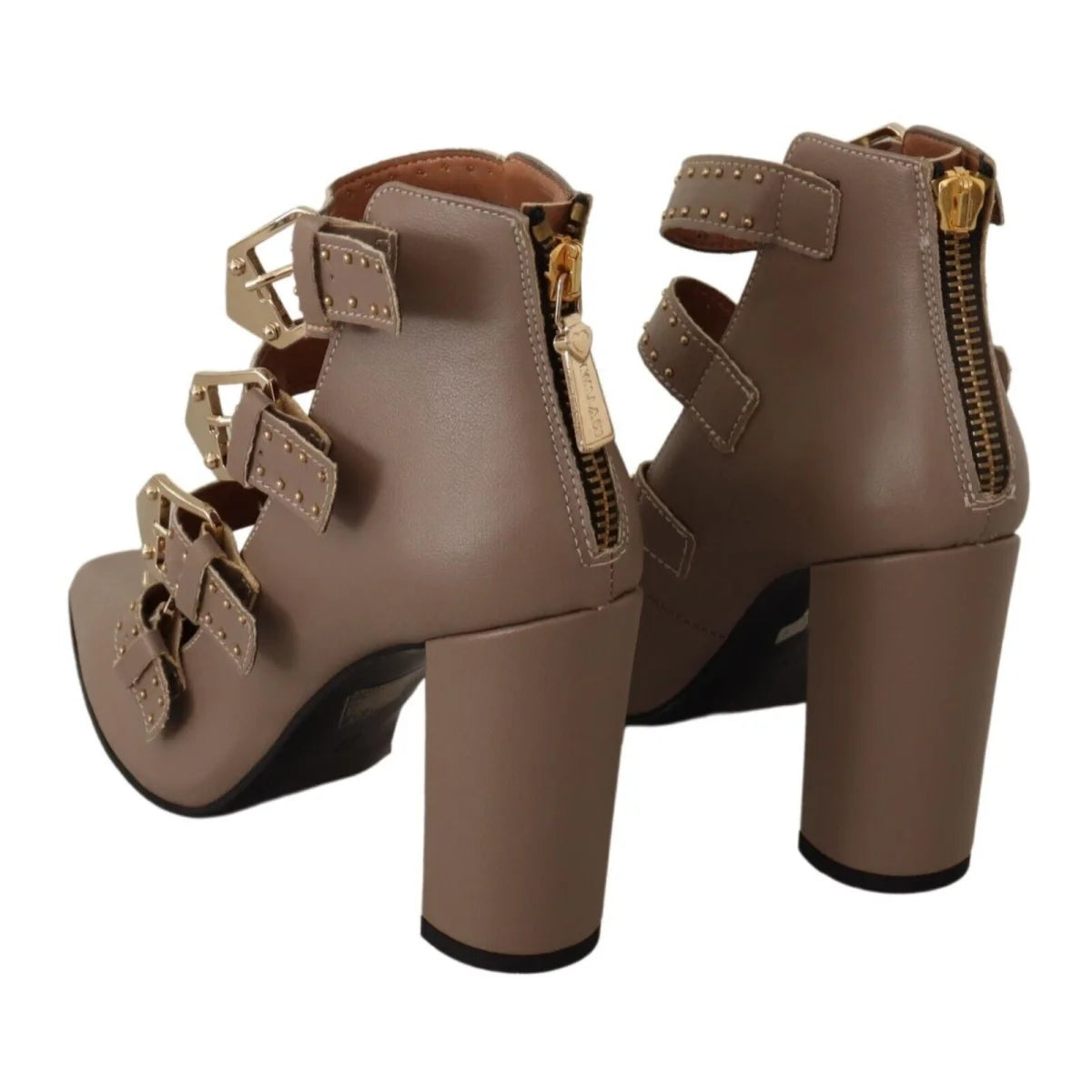 Stunning MY TWIN Twin Leather Pumps with Multi Buckle Heels