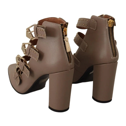 Stunning MY TWIN Twin Leather Pumps with Multi Buckle Heels