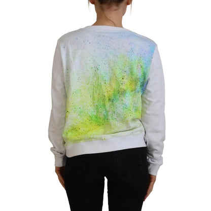 Stunning Versace Jeans White Graphic Print Dress Sweater