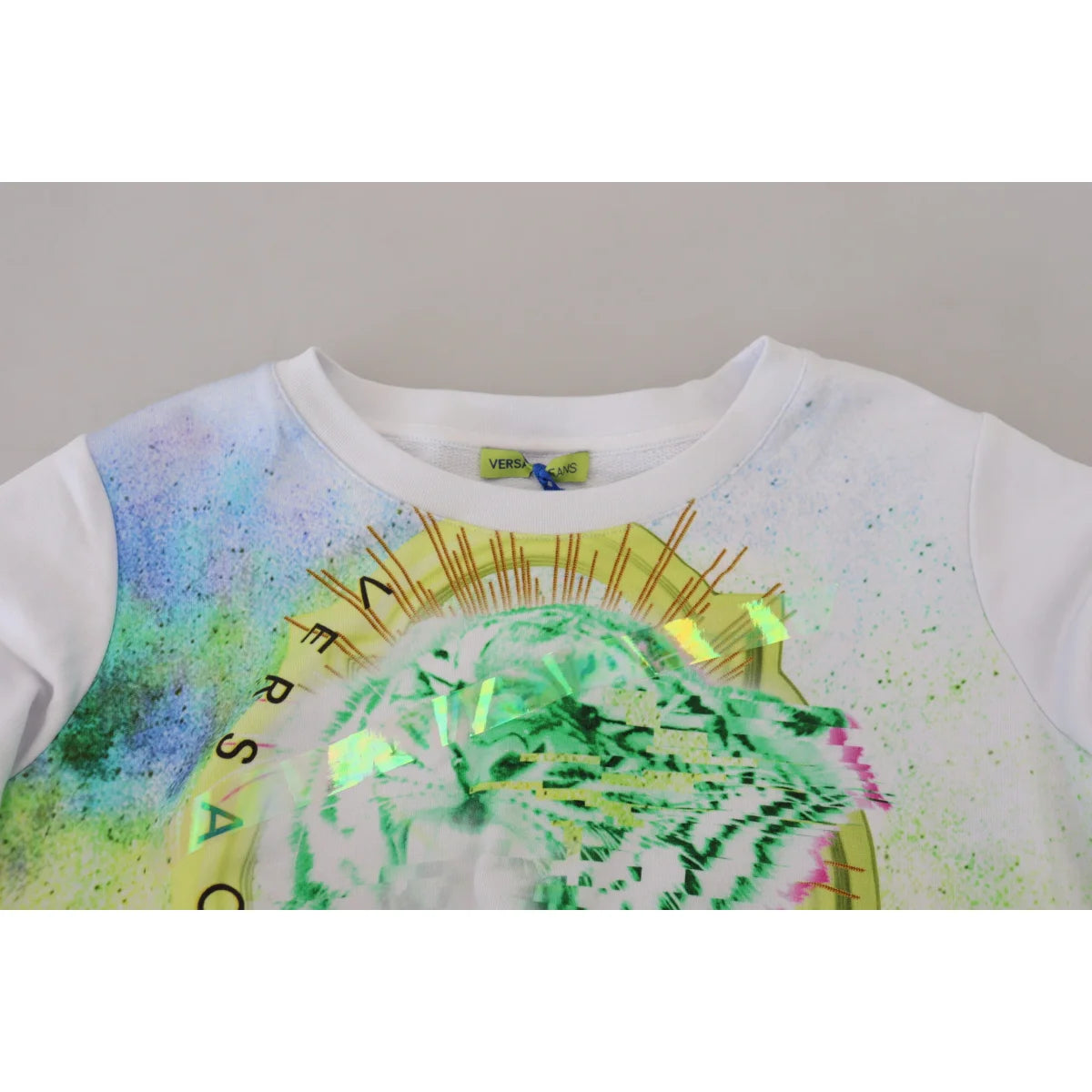 Stunning Versace Jeans White Graphic Print Dress Sweater