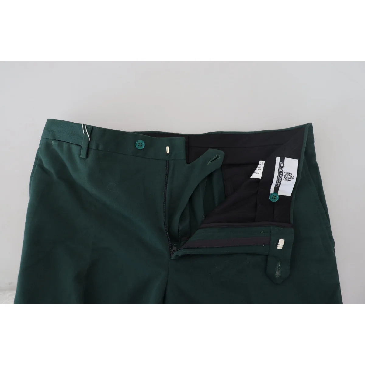 Stylish Bencivenga Couture Dark Green Chino Pants Mens BENCIVENGA