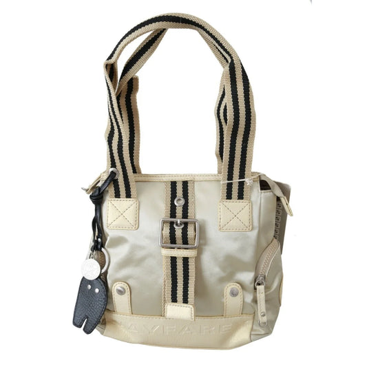 Stylish Wayfarer Beige Handbag With Fabric Strap Zipper Closure WAYFARER
