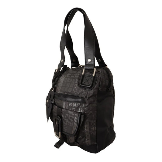 Stylish WAYFARER Fabric Shoulder Handbag in Chic Black Printed