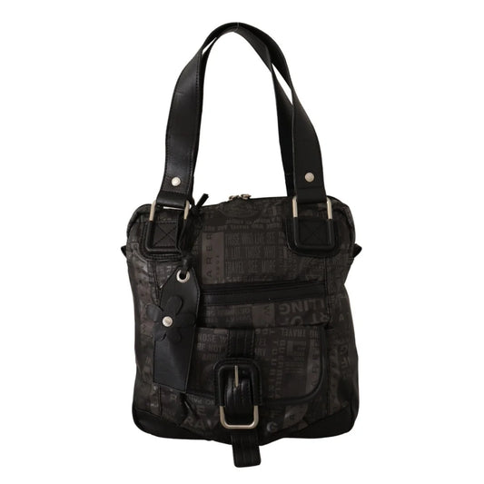 Stylish WAYFARER Fabric Shoulder Handbag in Chic Black Printed