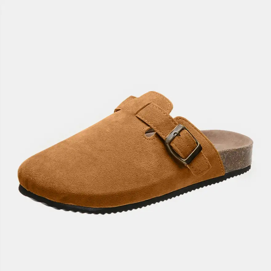 Trendy Suede Closed Toe Buckle Slide in Euro Sizes for Perfect Foot Length Shoes Sneakers Trendsi