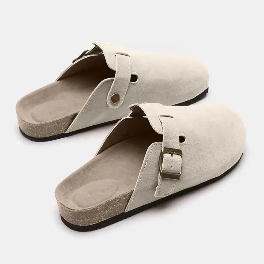 Trendy Suede Closed Toe Buckle Slide in Euro Sizes for Perfect Foot Length Shoes Sneakers Trendsi