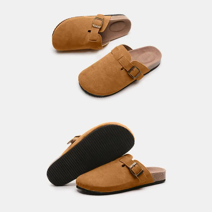 Trendy Suede Closed Toe Buckle Slide in Euro Sizes for Perfect Foot Length Shoes Sneakers Trendsi